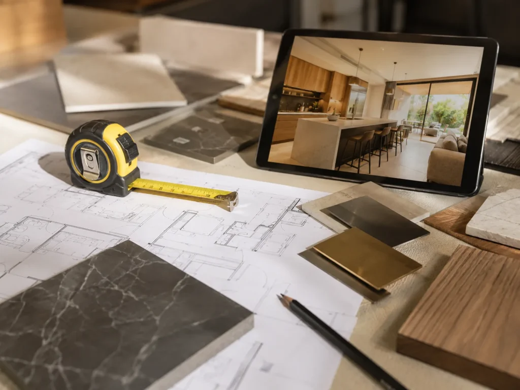 Diseño de interiores sobre la mesa
